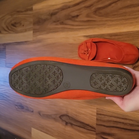NEW Merona Red orange modern tassel loafer flats extra cushioning and support - Picture 8 of 11